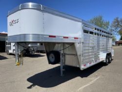 New '24 Exiss 2024 Exiss 7020 STK Stock Combo Trailer-7'2" Tall- 54" Escape Door- Center Gate w/Slider-