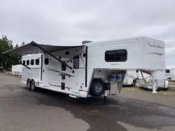 New '25 Trails West SIERRA 12X12 Slide-out 4 Horse Trailer-power awning-escape door- pass thru door- 10cu.ft. Fridge