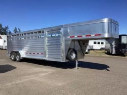 New '25 Featherlite 8127-7024 Stock / Stock Combo Trailer-24' Long-6'6" Tall-Western Package-54" Escape Door
