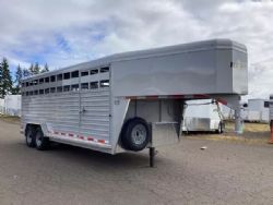 New '26 Trails West Hotshot 20' Stock Trailer-7'6" Wide- Enclosed Rear Gate- Sort Gate in Center Gate- Spare Tire