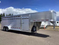 New '25 Featherlite 8127-7024 Stock Trailer-24' Long-7'0" Tall-Western Package-54" Escape Door